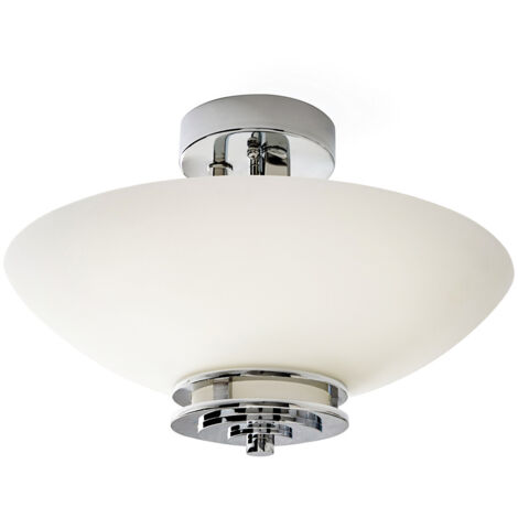 Elstead Hendrik - 3 Licht Semi Flush Badezimmer Deckenleuchte Chrom poliert IP44, G9