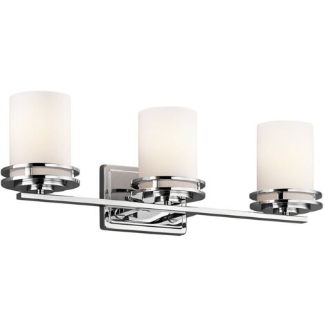 Elstead Hendrik - Applique murale à 3 ampoules pour salle de bain, chrome poli IP44, G9