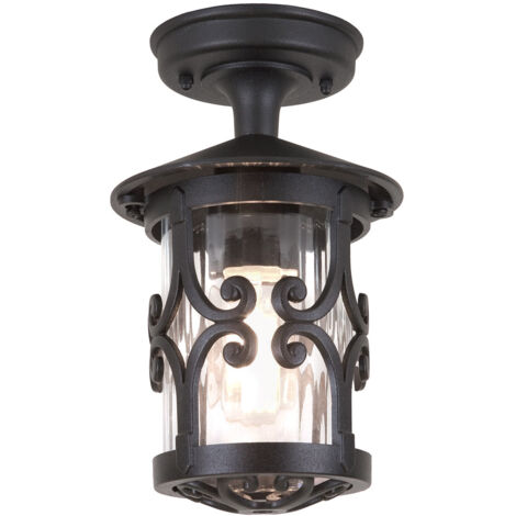 Elstead Hereford - Lanterna a Soffitto da Esterno 1 Luce Nera, E27