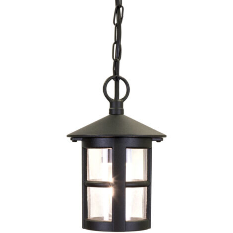 Elstead Hereford - Lanterna a Soffitto da Esterno 1 Luce Nera IP43, E27