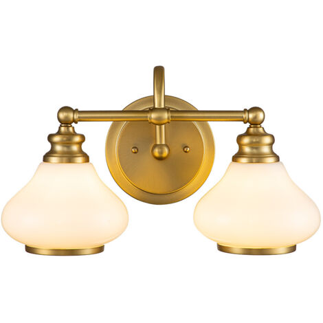 Elstead Hinkley Ainsley Lampada da parete in ottone spazzolato, IP44