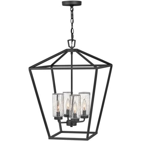 Elstead Hinkley Alford Lampada da soffitto a sospensione da esterno Museum nera, IP44