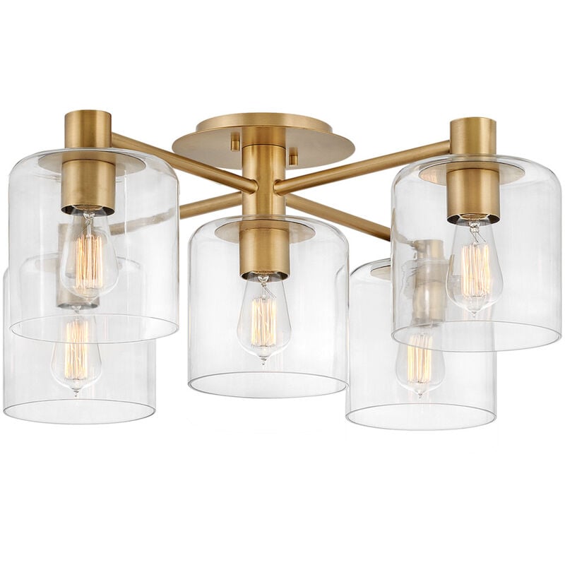 Hinkley Axel Plafonnier semi-encastré à bras multiples Heritage Brass - Elstead