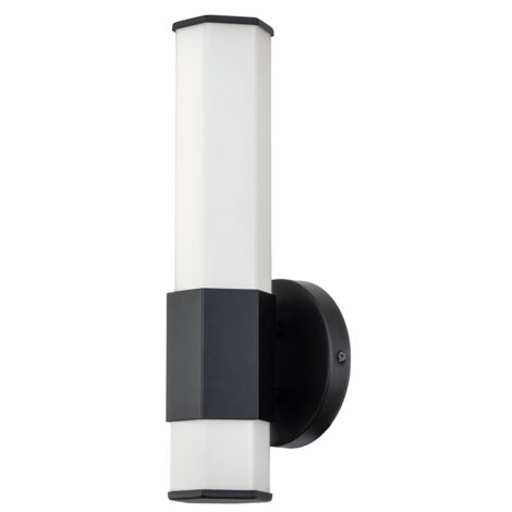 Elstead Hinkley Facet Applique de salle de bain LED intégrée noir mat, 3000K, IP44