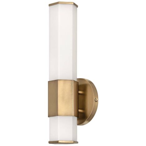 Elstead Hinkley Facet Integrierte LED Badezimmer Wandleuchte Heritage Messing, 3000K, IP44