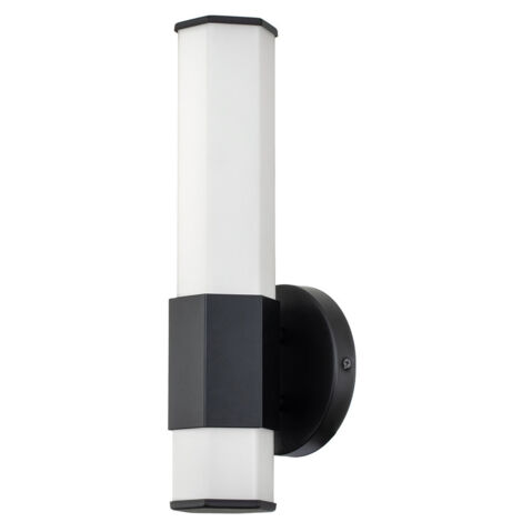 Elstead Hinkley Facet Integrierte LED-Badezimmer-Wandleuchte Mattschwarz, 3000K, IP44