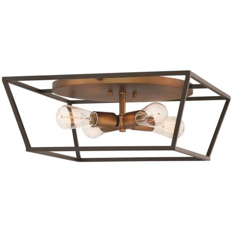 Elstead Hinkley Fulton Lampada da soffitto semi-incasso a braccio multiplo in bronzo con accenti in ottone cimelio