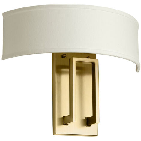 Elstead Hinkley Hampton Applique avec abat-jour classique en laiton brossé 2x E14