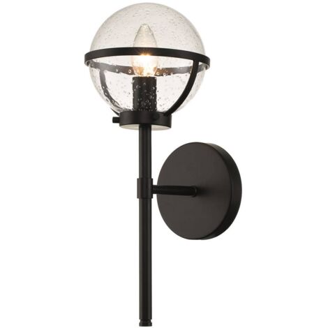 Elstead Hinkley Hollis Badezimmer-Wandleuchte Schwarz, IP44