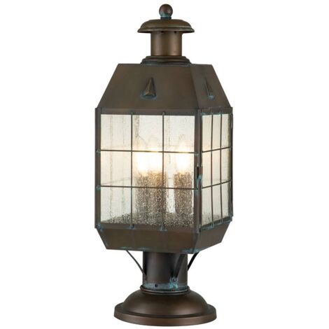 Elstead Hinkley Nantucket Lampada da esterno con piedistallo in ottone invecchiato, IP44