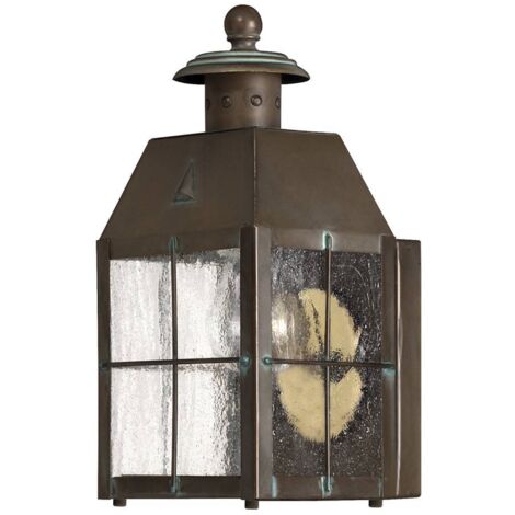 Elstead Hinkley Nantucket Lanterna da esterno a parete in ottone invecchiato, IP44