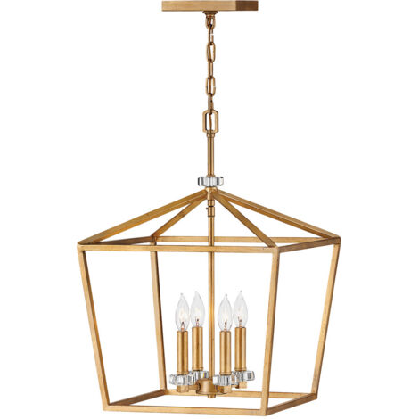 Elstead Hinkley Stinson Lanterne Lampada da soffitto a sospensione Ottone invecchiato