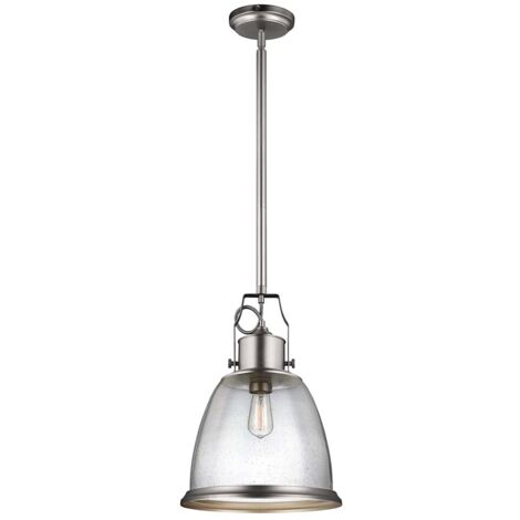 Elstead Hobson - 1 Light Large Dome Deckenanhänger Satin Nickel, E27