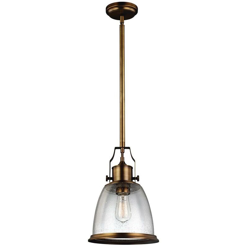Elstead Lighting - Elstead Hobson - 1 Light Medium Dome Ceiling Pendant Brass, E27