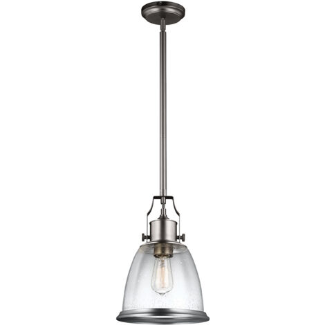 Elstead Hobson - 1 Light Medium Dome Deckenanhänger Satin Nickel, E27