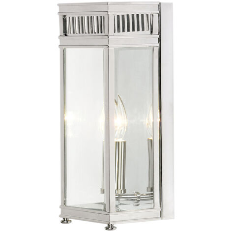 Elstead Holborn - Mezza Lanterna 1 Luce da Esterno Piccola Parete Cromo Lucido IP44, E14