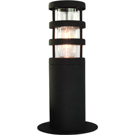 Elstead Hornbaek - Lanterne sur piédestal d'extérieur à 1 ampoule noire, 304 Ss IP44, E27