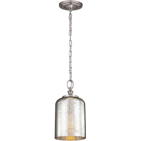 Elstead Hounslow - Mini Sospensione a Soffitto 1 Luce Acciaio Spazzolato, E27