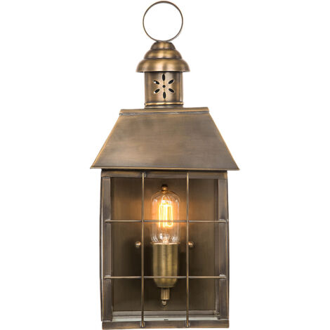 Elstead Hyde Park - 1 Licht Außenwandlaterne Licht Massiv Messing IP44, E27