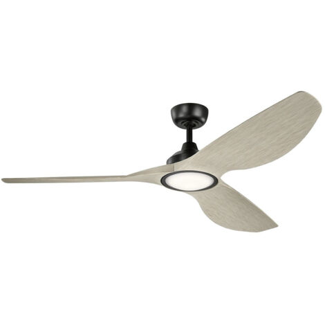 Elstead Imari Ventilateur de plafond 165 cm avec lumière LED à intensité variable 3000 K, noir satiné, télécommande
