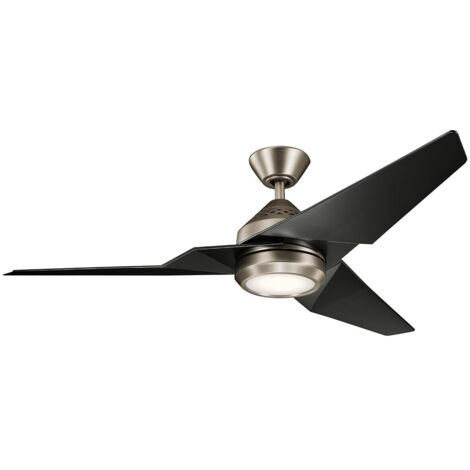 Elstead Jade Ventilateur de plafond de 152 cm avec lumière LED à intensité variable 3000 K, étain antique, télécommande