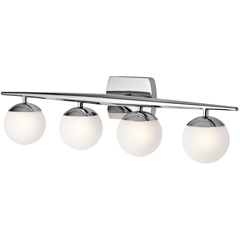 Jasper 4 ljus badrumsvägglampa polerad krom IP44, G9 - Elstead
