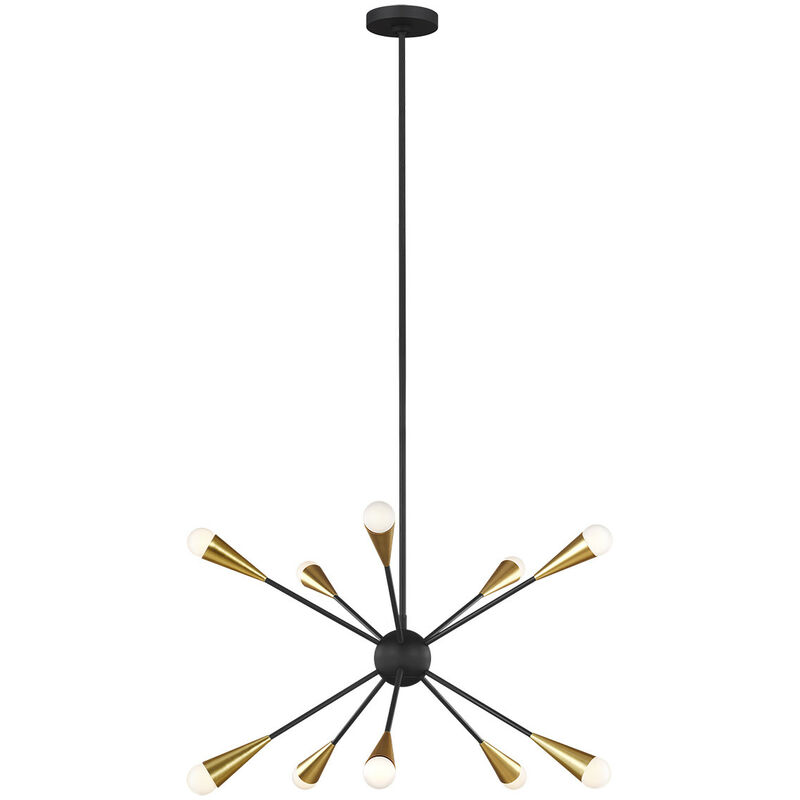 Jax 10 Light Chandelier, Midnight Black, G9 - Elstead