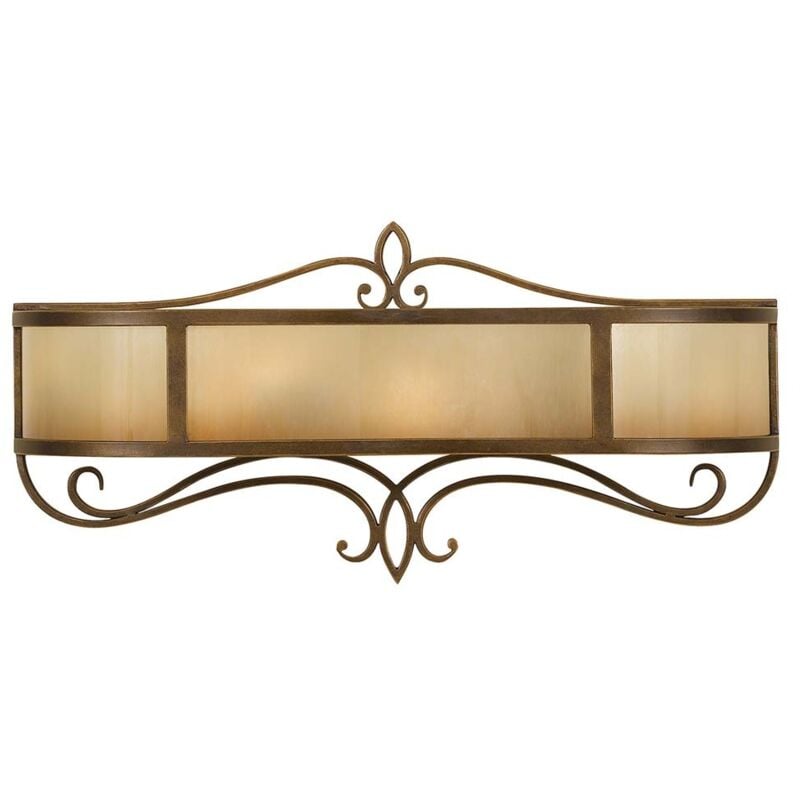 Lampada da parete luce ferro vetro bronzo h 29,8 cm 2 fiamme luce ingresso