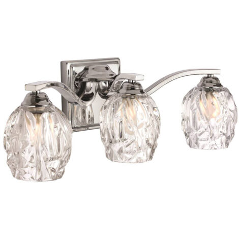 Elstead Kalli - Applique murale à 3 lampes pour salle de bain sur miroir, chrome poli IP44, G9