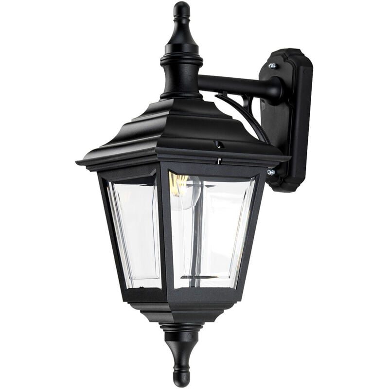 Kerry - Lanterna da parete per esterni 1 luce con luce nera IP44, attacco E27 - Elstead