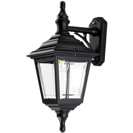 Elstead Kerry - Lanterna da parete per esterni 1 luce con luce nera IP44, attacco E27
