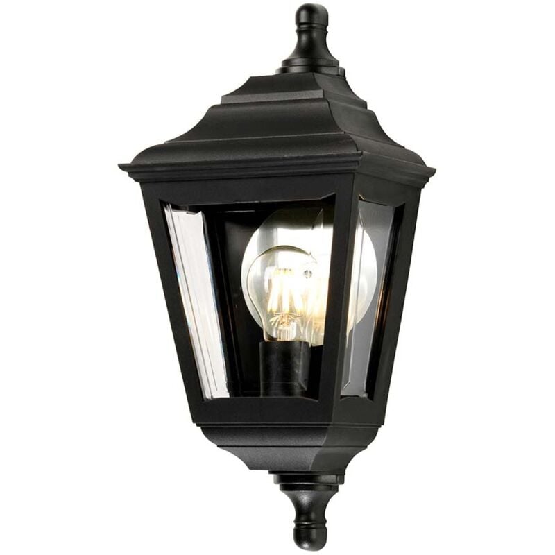 Applique da esterno nero h 44 cm E27 1 lampadina IP44 lampada da giardino balcone cortile
