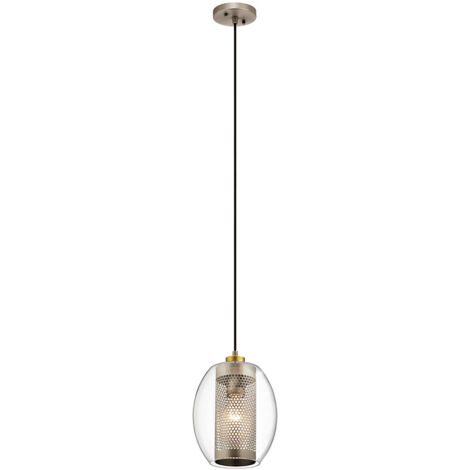 Elstead Kichler Asher Plafonnier Suspendu Dome Étain Antique