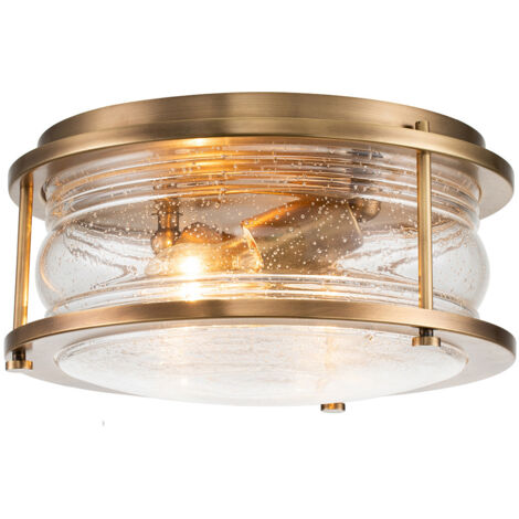 Elstead Kichler Ashland Badezimmer-Deckenleuchte Messing natur, IP44