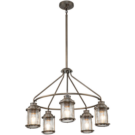Elstead Kichler Ashland Plafoniera a Sospensione da Esterno Bronzo Brunito, IP44
