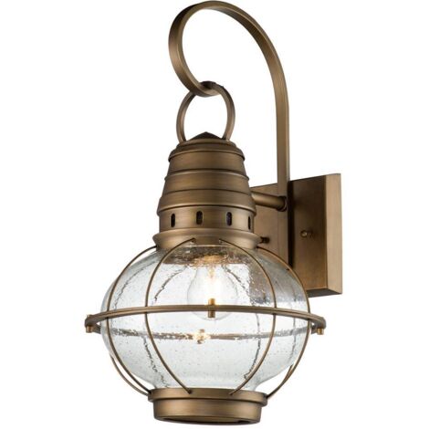 Elstead Kichler Bridgepoint Lanterna da esterno a parete in ottone naturale, IP44