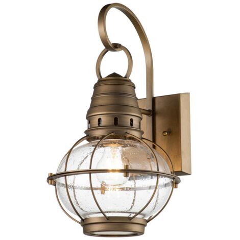 Elstead Kichler Bridgepoint Lanterna da esterno a parete in ottone naturale, IP44