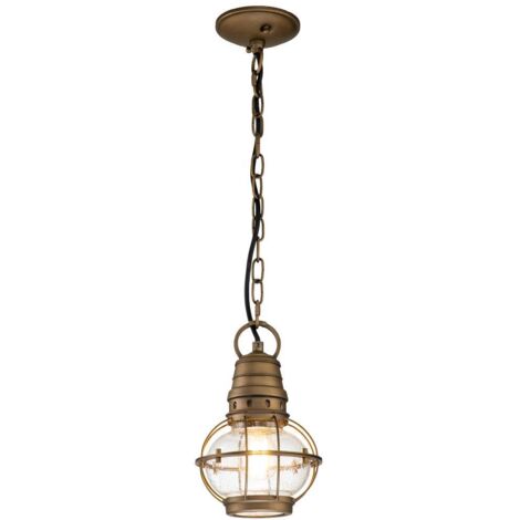 Elstead Kichler Bridgepoint Outdoor-Pendel-Deckenleuchte Messing natur, IP44