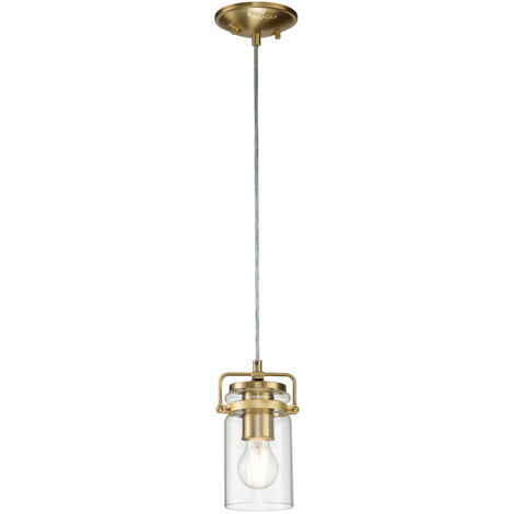 Elstead Kichler Brinley Dome Pendelleuchte aus gebürstetem Messing