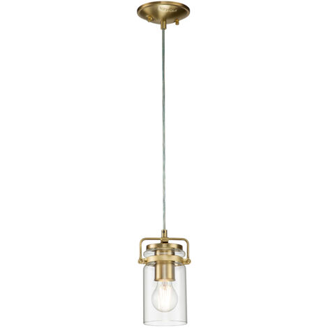 Elstead Kichler Brinley Dome Suspension Plafonnier Laiton Brossé