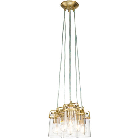 Elstead Kichler Brinley Lampada da soffitto a sospensione a grappolo in ottone spazzolato