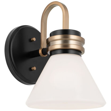 Elstead Kichler Farum Applique de salle de bain classique noire, bronze champagne 3000 K IP44 1x G9