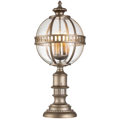 Elstead Kichler Halleron Borne d'éclairage d'extérieur en bronze bruni, IP44