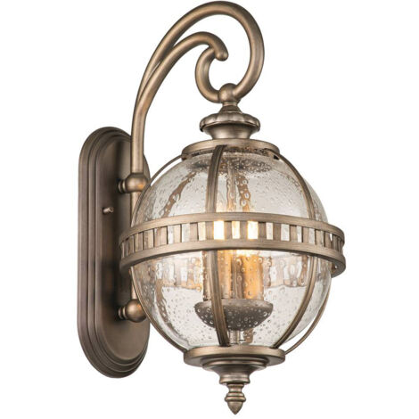 Elstead Kichler Halleron Lanterne murale d'extérieur en bronze bruni, IP44