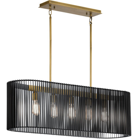 Elstead Kichler Linara Plafoniera a sospensione con struttura in filo nero e ottone naturale