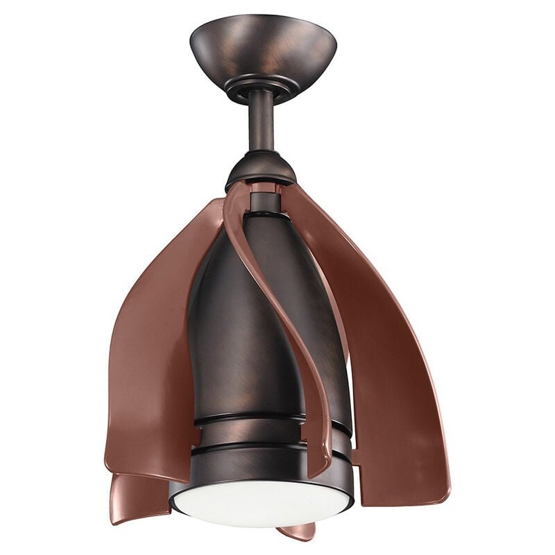 Elstead - Kichler Terna Ventilateur de plafond à 5 pales de 38 cm avec télécommande à lumière led bronze brossé à l'huile