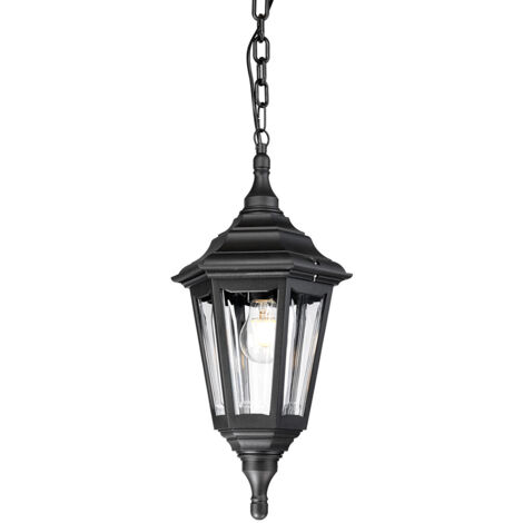 Elstead Kinsale - Lanterna a Catena da Soffitto per Esterno 1 Luce Nera IP43, E27