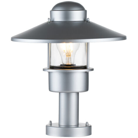 Elstead Klampenborg Lampada da esterno con piedistallo argento, IP44