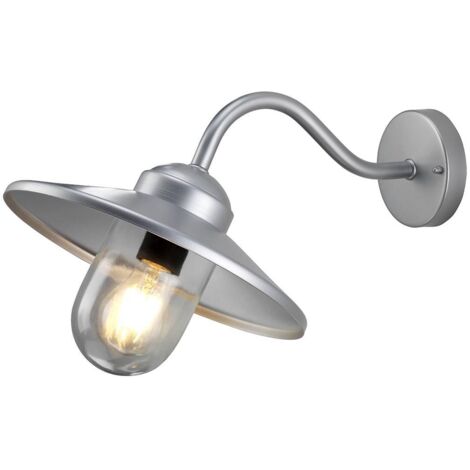 Elstead Klampenborg - Lanterna da Parete Cupola Pescatore 1 Luce da Esterno Luce Argento IP44, E27