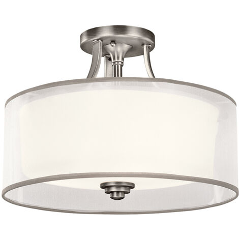 Elstead Lacey 3 Light Semi-Flush Mount, antikes Zinn, E27